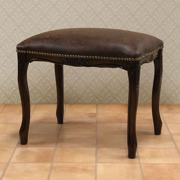 イタリア製猫脚スツール レオパード柄 (茶枠) | 輸入家具・イタリア